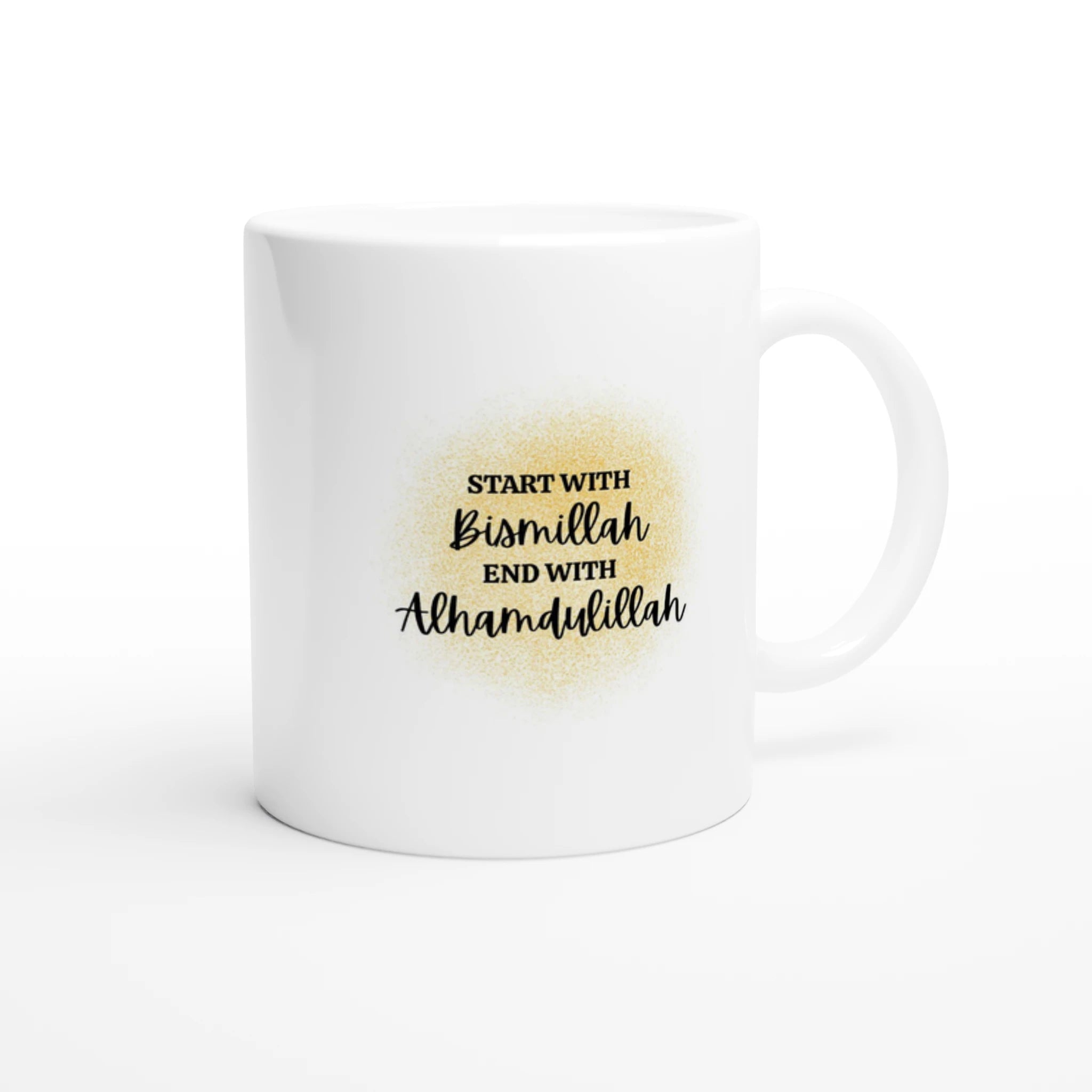 Islamic gift mug start with Bismillah end with Alhamdulillah