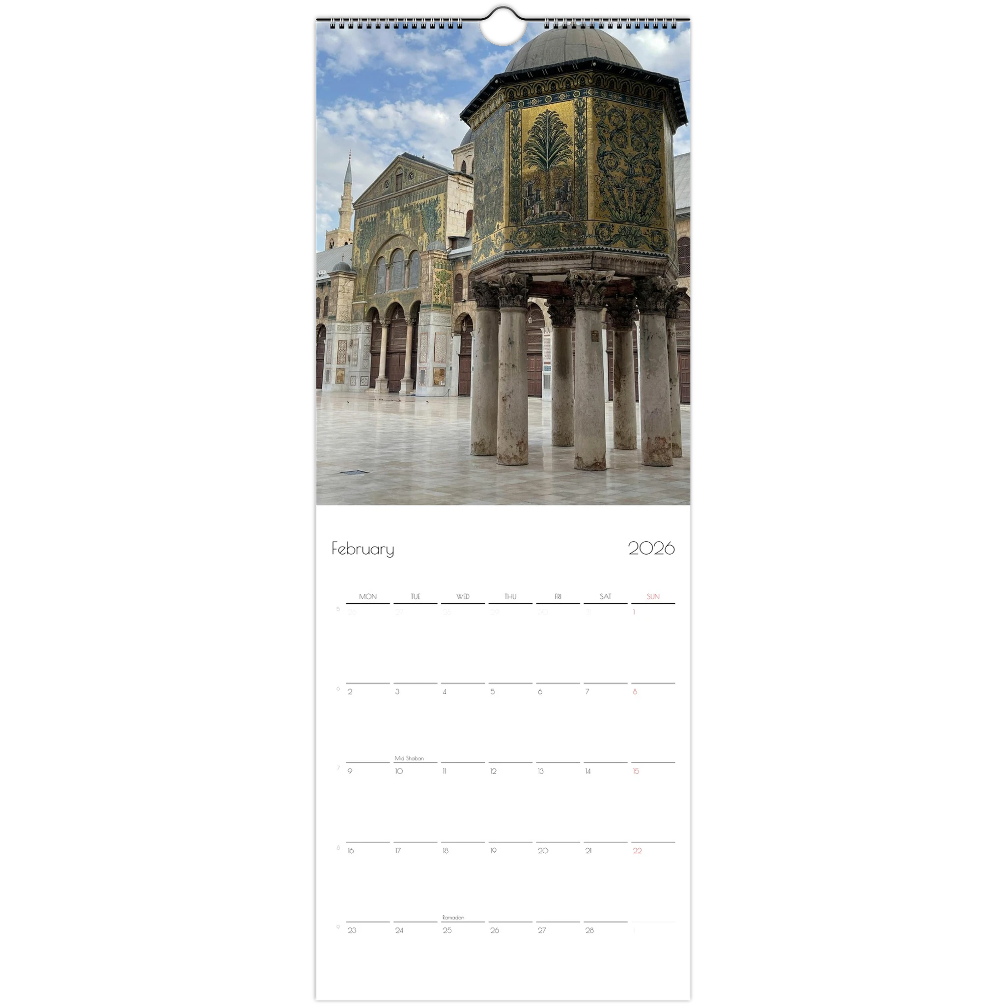 Islamic wall calendar 2026