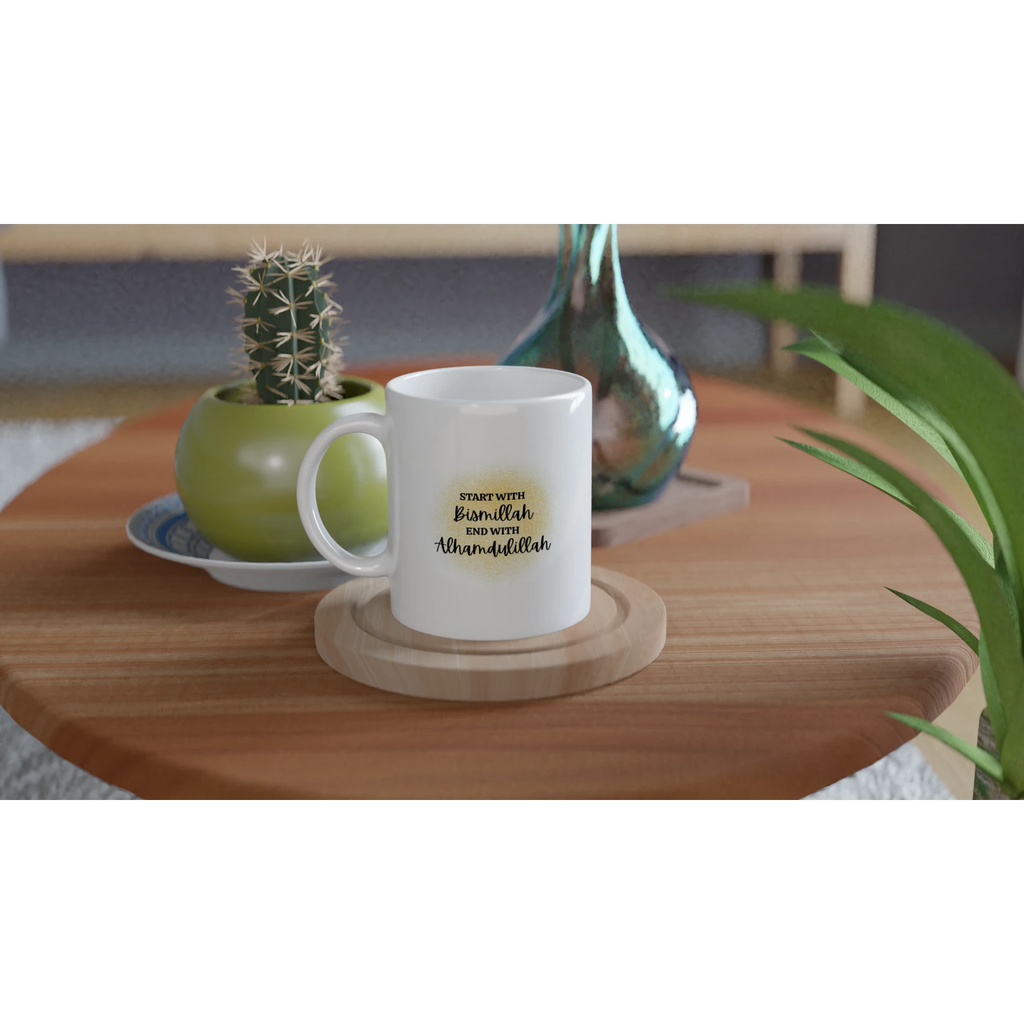 Islamic gift mug start with Bismillah end with Alhamdulillah