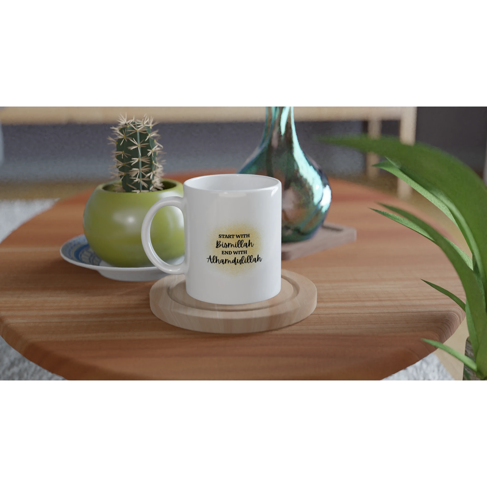 Islamic gift mug start with Bismillah end with Alhamdulillah